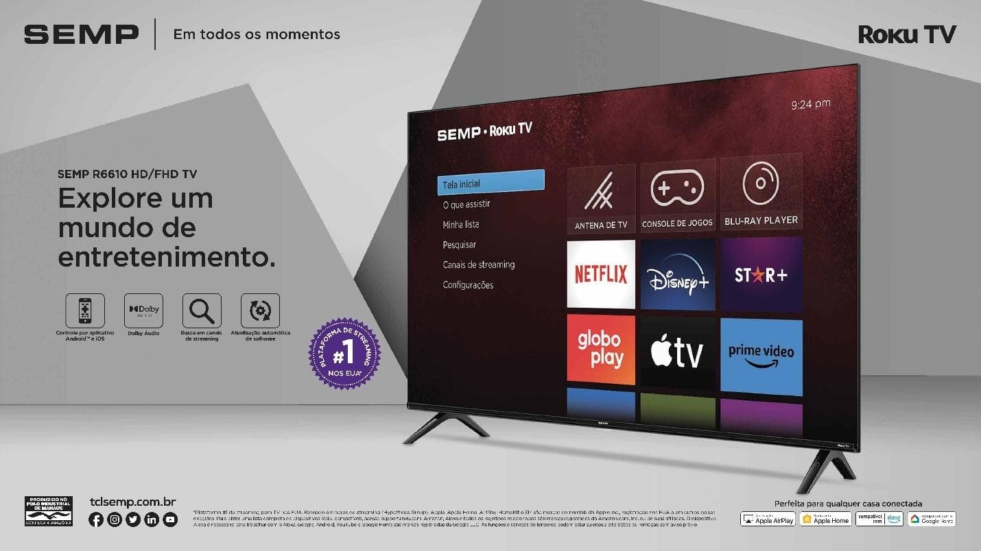 SEMP anuncia chegada da R6610, novo modelo de Roku TV