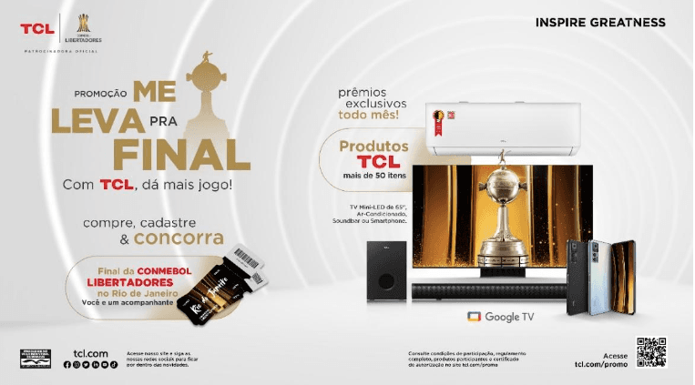 TCL, patrocinadora da CONMEBOL Libertadores, lança promoção ‘Me Leva Pra Final’