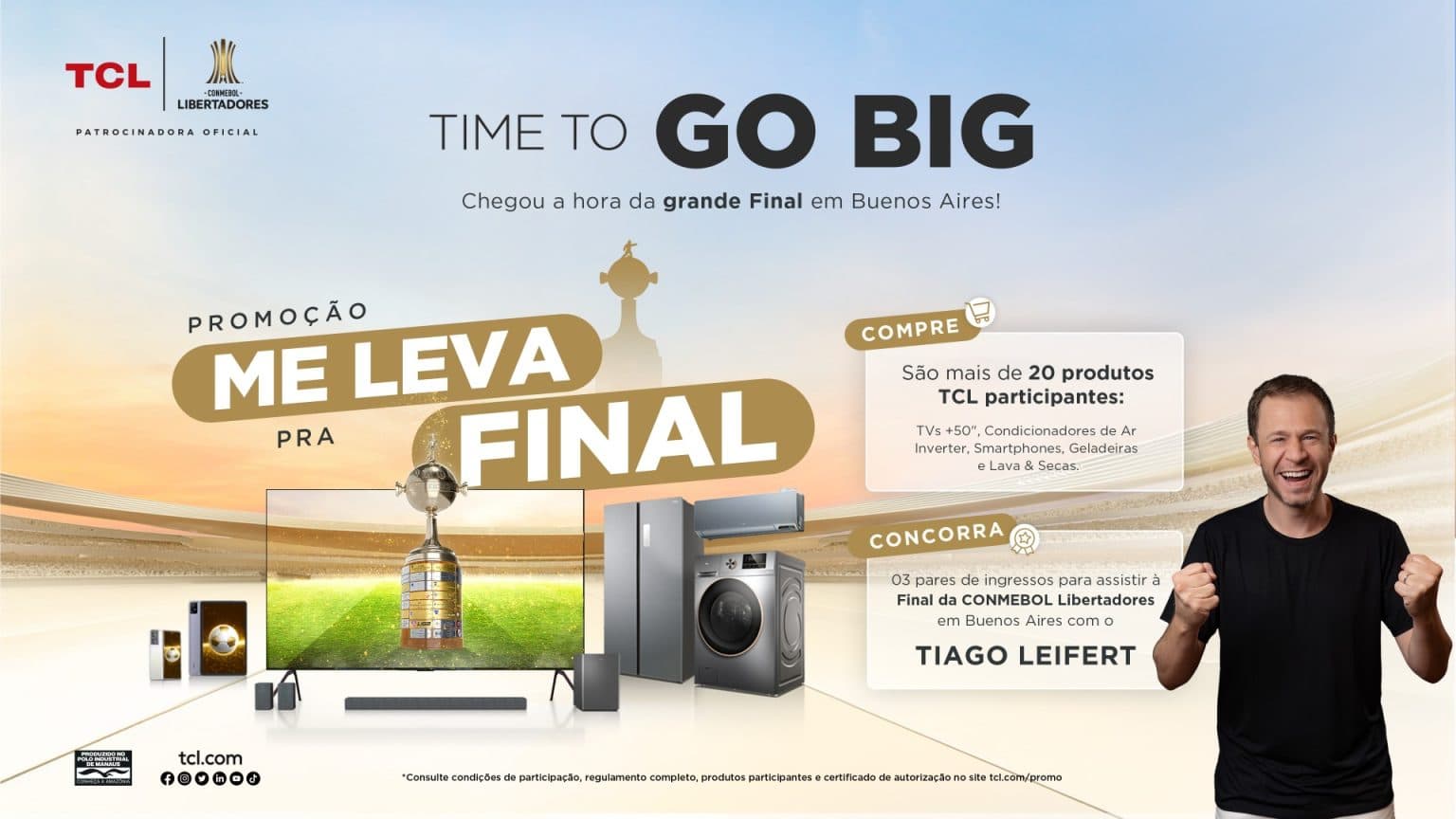 Me Leva Pra Final: promoção da TCL leva os fãs de futebol para a final da CONMEBOL Libertadores em Buenos Aires