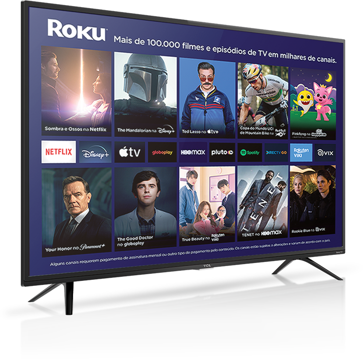 TV com menu Roku